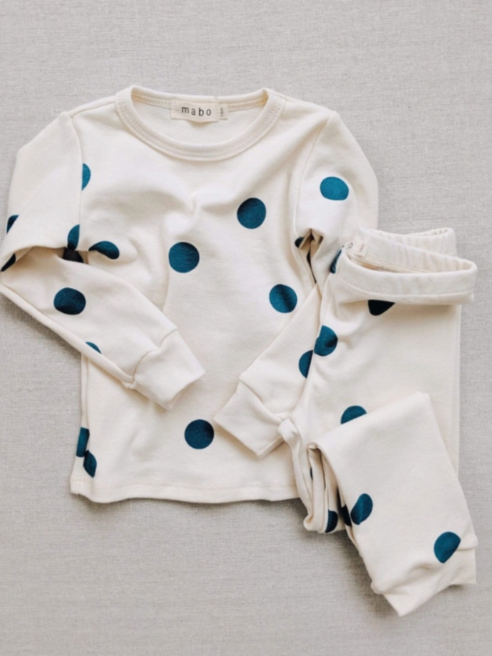 Mabo Organic Cotton Teal Polka dot set